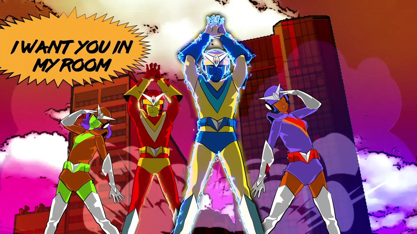 Boom, Boom, Boom, Boom!! - Lyric Video background