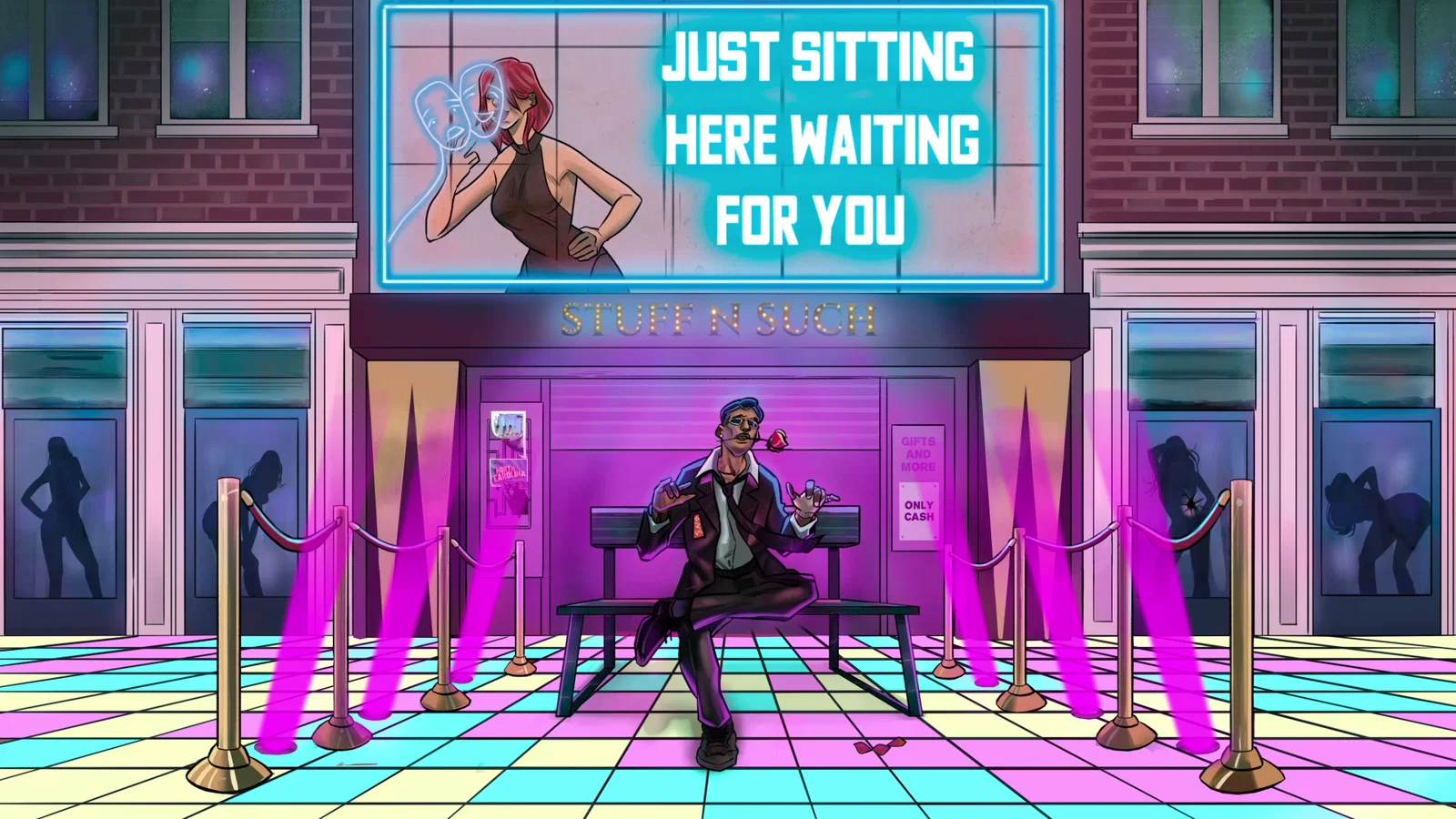 Waiting For You - Future Disco Mix / Lyric Video background