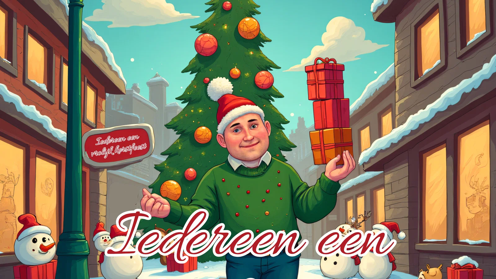 Iedereen een vrolijk kerstfeest background