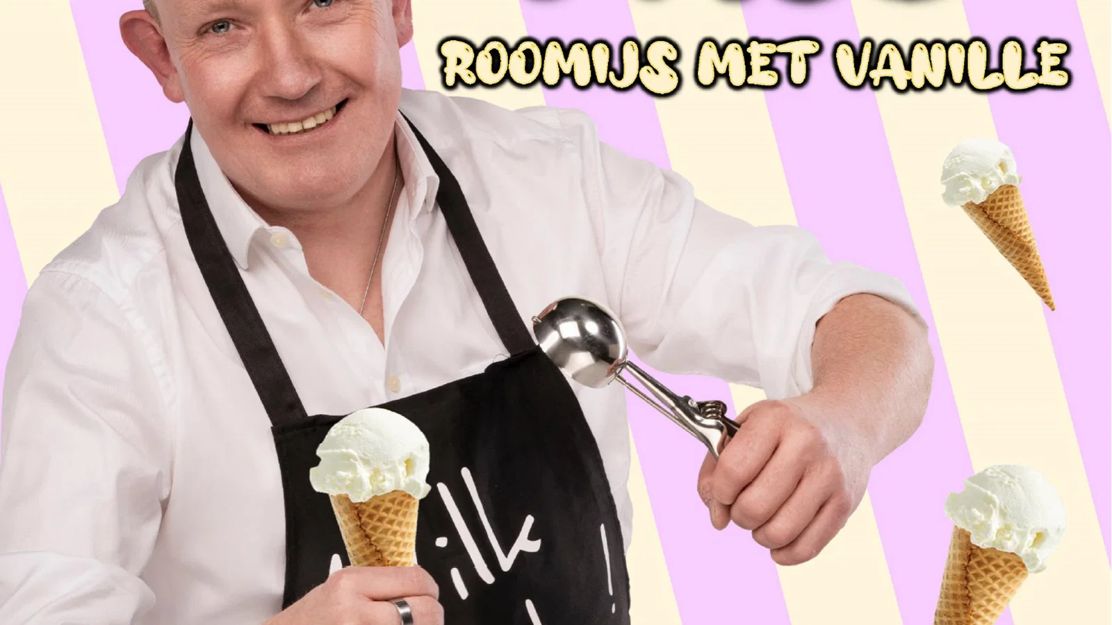 Roomijs met Vanille background